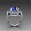 2 Carat Sapphire emerald cut diamond ring.