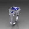 2 Carat Sapphire emerald cut diamond ring. - Image 2