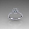 Elegant Platinum Half Carat Princess Cut Halo Ring