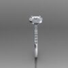 Elegant Platinum Half Carat Princess Cut Halo Ring - Image 5