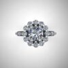 1.42ct Round Diamond in 14k White Gold Halo Ring