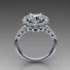 1.42ct Round Diamond in 14k White Gold Halo Ring - Image 2