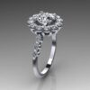 1.42ct Round Diamond in 14k White Gold Halo Ring - Image 3
