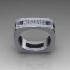 14k White Gold Men's Princess Cut Diamond Square Band
