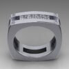 14k White Gold Men's Princess Cut Diamond Square Band - Image 3