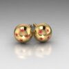 Power Ball Earrings in 14k Yellow Gold - Image 2