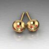 Power Ball Earrings in 14k Yellow Gold - Image 3