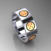 Seven Power Ball Band in 14k Yellow Gold and Sterling Silver