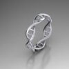 18k DNA Strand Ring in White, Rose or Yellow - Image 3