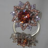 14k Sunrise topaz lotus ring