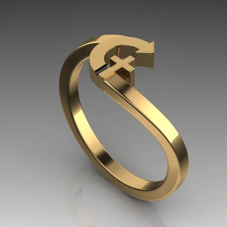 14k Yellow Gold Cross Ring